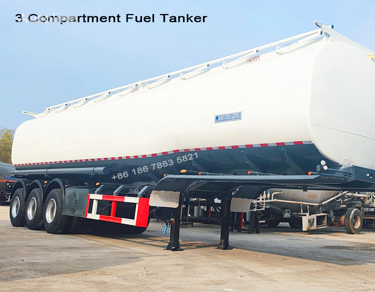 yeni 3 Compartments Diesel Fuel Trailer for Sale in Tanzania yakıt tankeri yarı römork